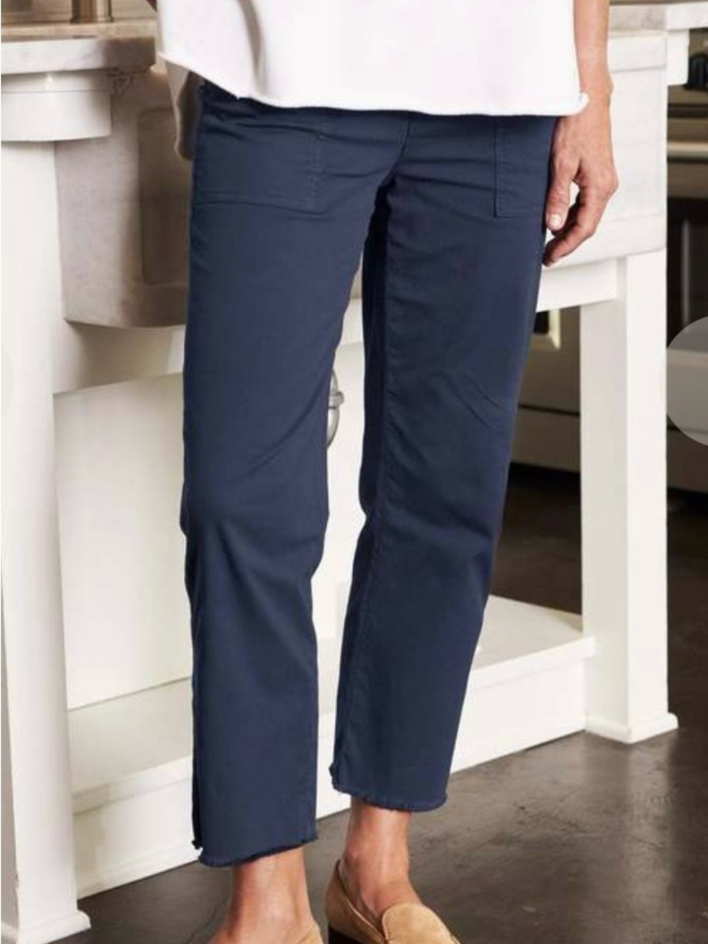 Frank & Eileen Navy Cropped Ankle Pants